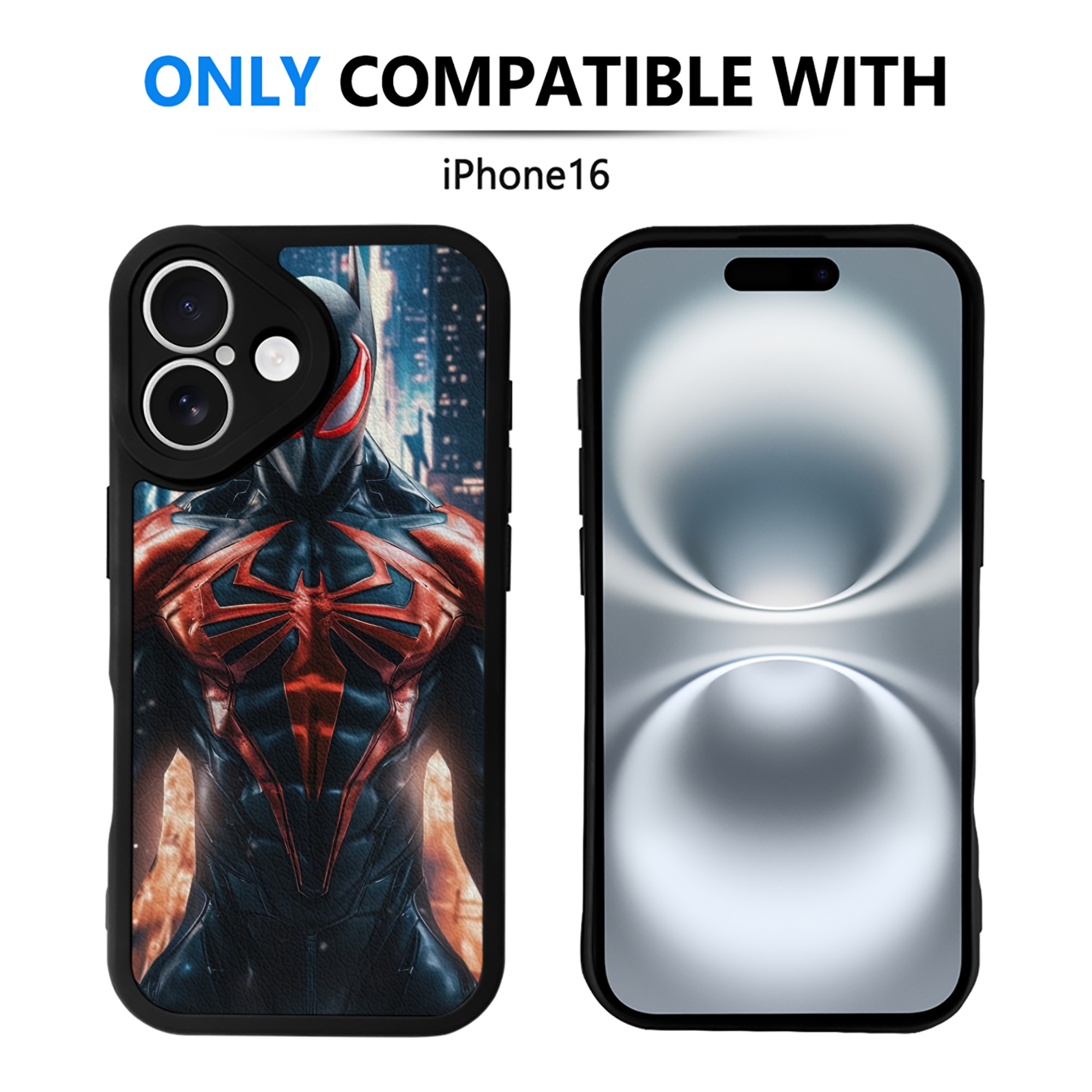 （画像用） Spider Man スパイダーマン 【iPhone 16シリーズ対応】シリコンスマホケース（レザー調） 材質：シリコン